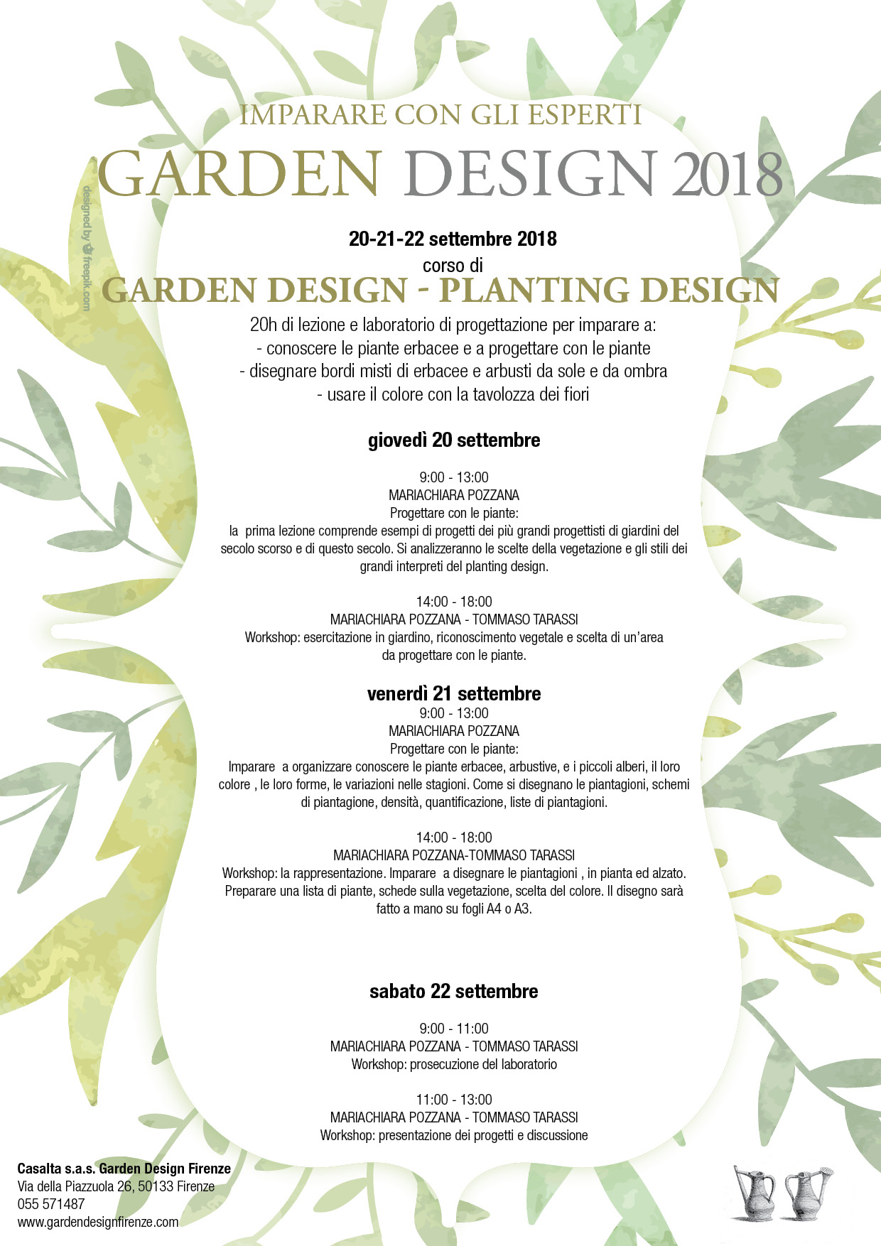 Programma dei corsi garden design firenze Garden design corsi