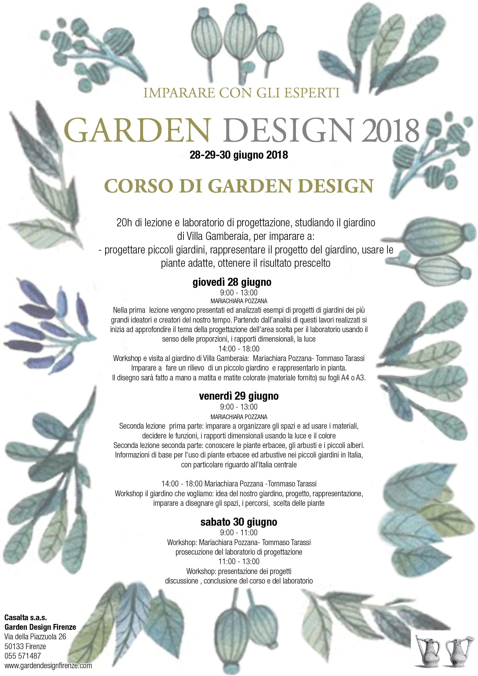 Programma dei corsi garden design firenze Garden design corsi